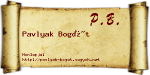 Pavlyak Bogát névjegykártya